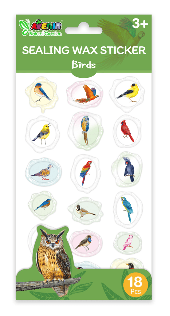 Abtibilduri imitatie sigiliu - Pasari, colectia Creatii Naturale - Avenir - Publisol.ro