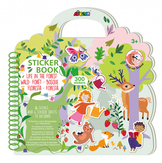 Carte cu abtibilduri repozitionabilesi scene pop-up - Viata in Padure - Avenir
