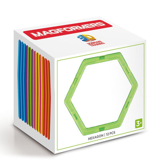 Joc magnetic de constructie Magformers Hexagonal Set - 12 piese in forma de hexagon - Publisol.ro
