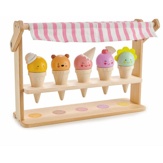 Stand pentru inghetata, din lemn premium - 5 piese - Tender Leaf Toys - Publisol.ro